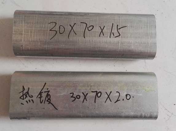 30x70橢圓大棚管鍍鋅帶和熱鍍鋅工藝圖片對比