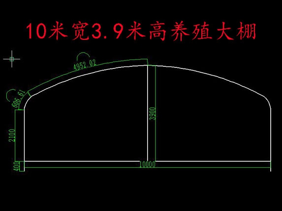 10米寬3.9米高養殖大棚圖片